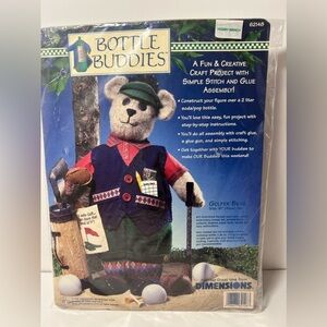NEW VTG 1998 Dimensions Bottle Buddies 16  Golfer Bear 62148